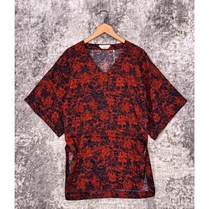 New SKUNKFUNK Kimono 1 / Small Womens Blue Orange Floral Tunic Top